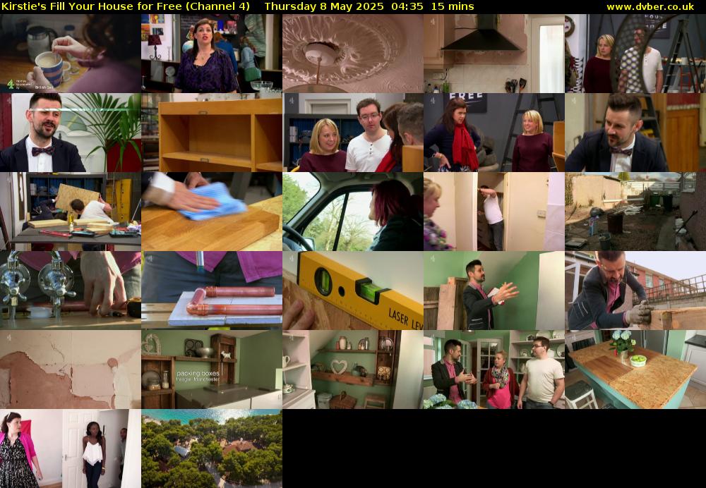 Kirstie's Fill Your House for Free (Channel 4) Thursday 8 May 2025 04:35 - 04:50