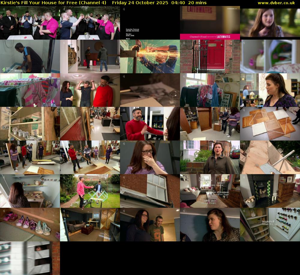 Kirstie's Fill Your House for Free (Channel 4) Friday 24 October 2025 04:40 - 05:00