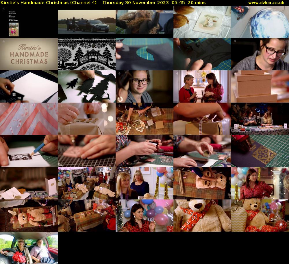 Kirstie's Handmade Christmas (Channel 4) Thursday 30 November 2023 05:45 - 06:05