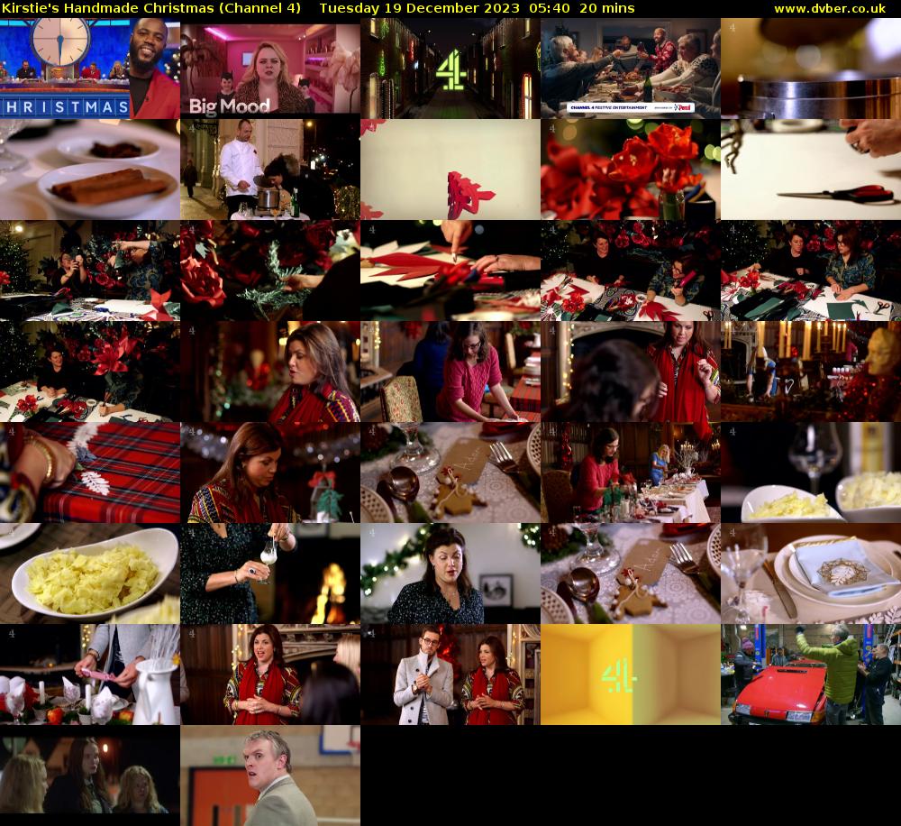 Kirstie's Handmade Christmas (Channel 4) Tuesday 19 December 2023 05:40 - 06:00
