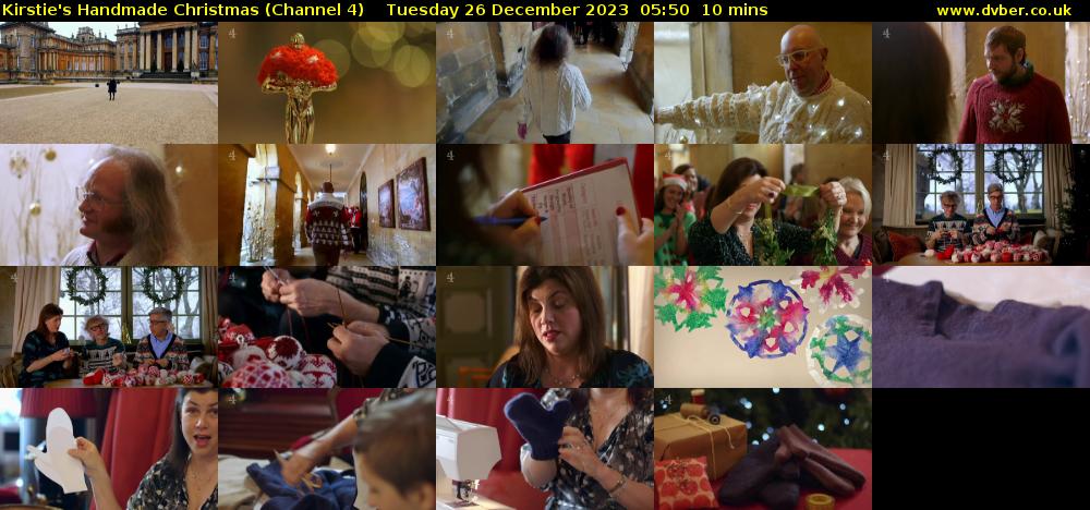 Kirstie's Handmade Christmas (Channel 4) Tuesday 26 December 2023 05:50 - 06:00