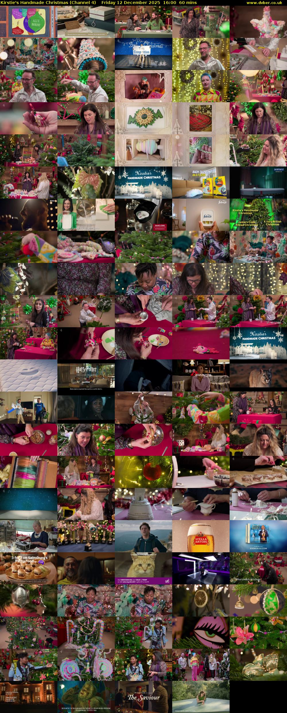 Kirstie's Handmade Christmas (Channel 4) Friday 12 December 2025 16:00 - 17:00