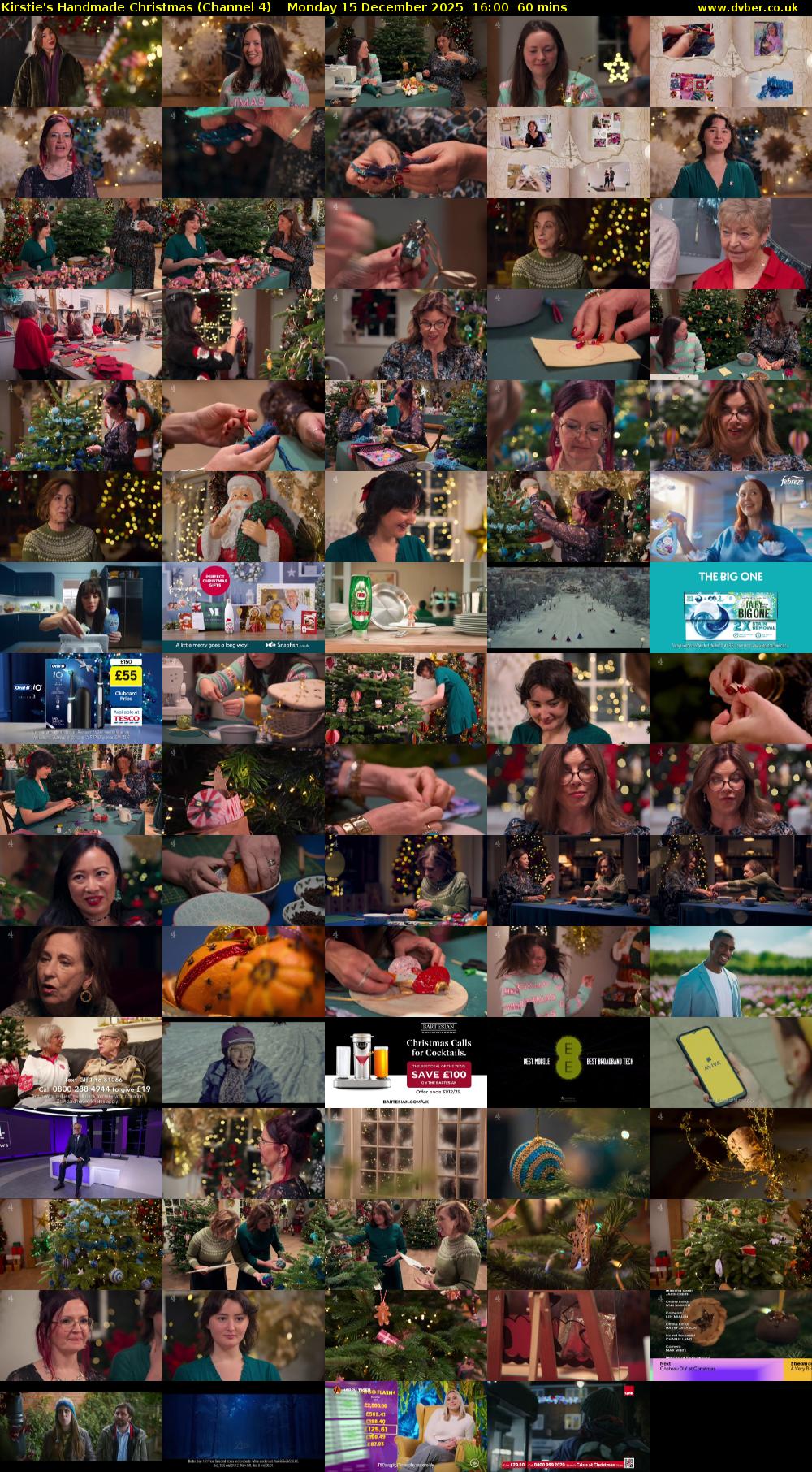 Kirstie's Handmade Christmas (Channel 4) Monday 15 December 2025 16:00 - 17:00