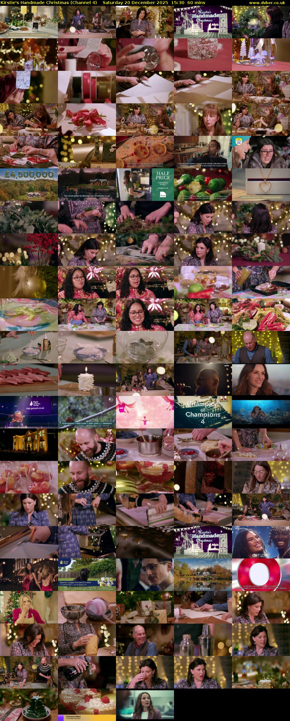 Kirstie's Handmade Christmas (Channel 4) Saturday 20 December 2025 15:30 - 16:30