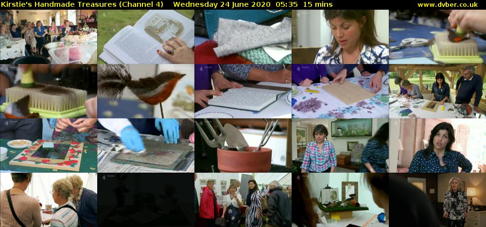 Kirstie's Handmade Treasures (Channel 4) Wednesday 24 June 2020 05:35 - 05:50