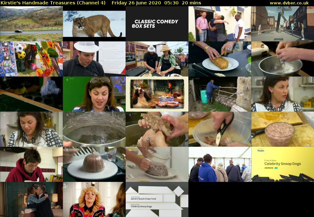 Kirstie's Handmade Treasures (Channel 4) Friday 26 June 2020 05:30 - 05:50