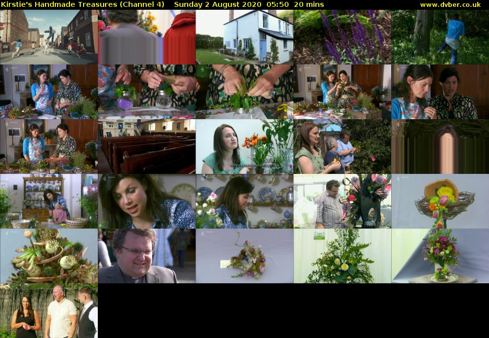 Kirstie's Handmade Treasures (Channel 4) Sunday 2 August 2020 05:50 - 06:10