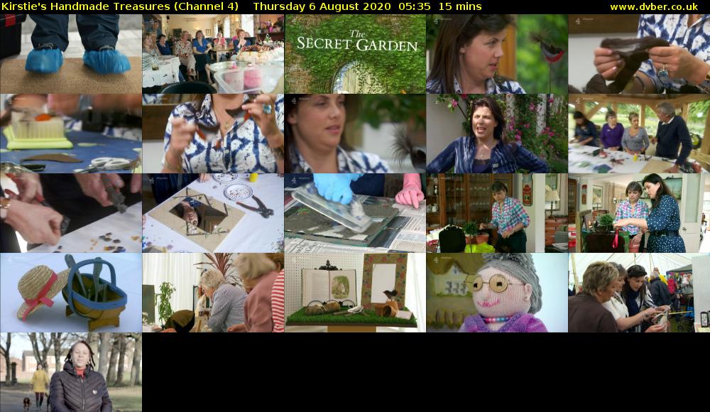 Kirstie's Handmade Treasures (Channel 4) Thursday 6 August 2020 05:35 - 05:50