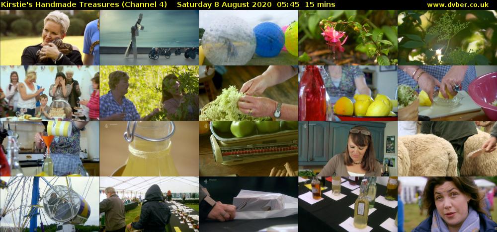 Kirstie's Handmade Treasures (Channel 4) Saturday 8 August 2020 05:45 - 06:00