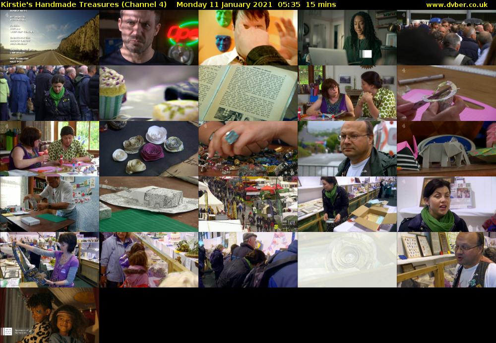 Kirstie's Handmade Treasures (Channel 4) Monday 11 January 2021 05:35 - 05:50