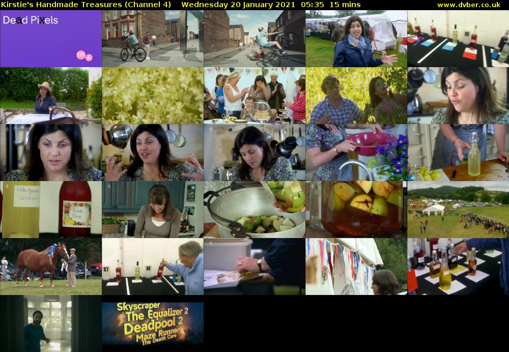 Kirstie's Handmade Treasures (Channel 4) Wednesday 20 January 2021 05:35 - 05:50