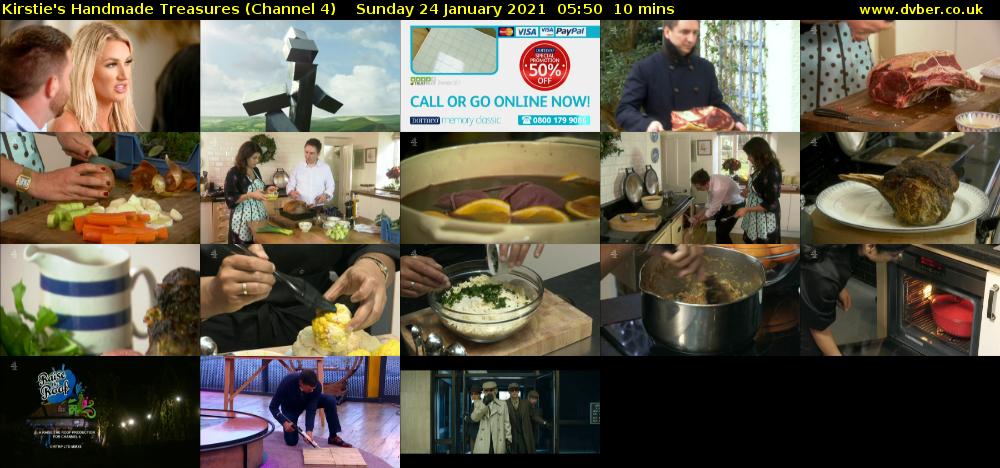 Kirstie's Handmade Treasures (Channel 4) Sunday 24 January 2021 05:50 - 06:00