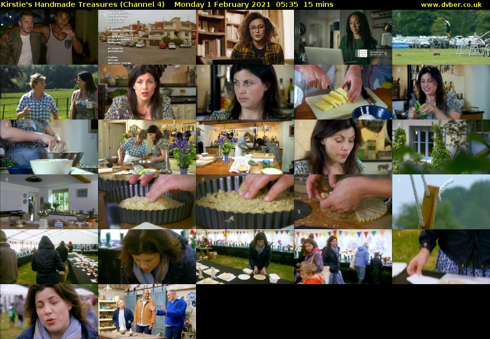 Kirstie's Handmade Treasures (Channel 4) Monday 1 February 2021 05:35 - 05:50