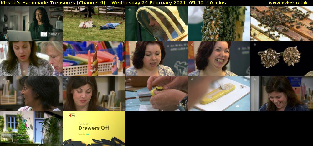 Kirstie's Handmade Treasures (Channel 4) Wednesday 24 February 2021 05:40 - 05:50
