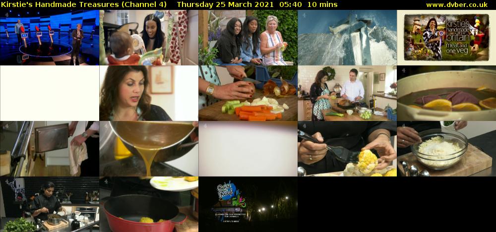 Kirstie's Handmade Treasures (Channel 4) Thursday 25 March 2021 05:40 - 05:50