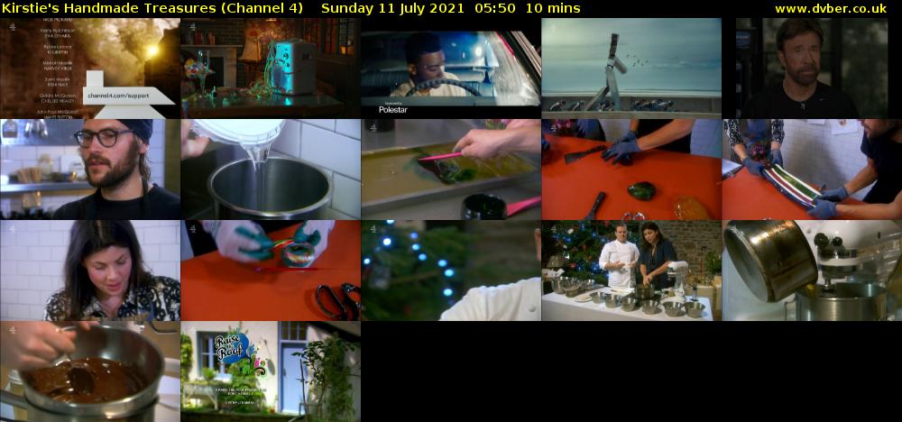 Kirstie's Handmade Treasures (Channel 4) Sunday 11 July 2021 05:50 - 06:00