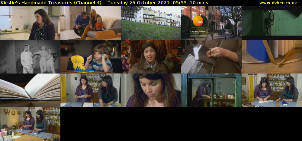 Kirstie's Handmade Treasures (Channel 4) Tuesday 26 October 2021 05:55 - 06:05