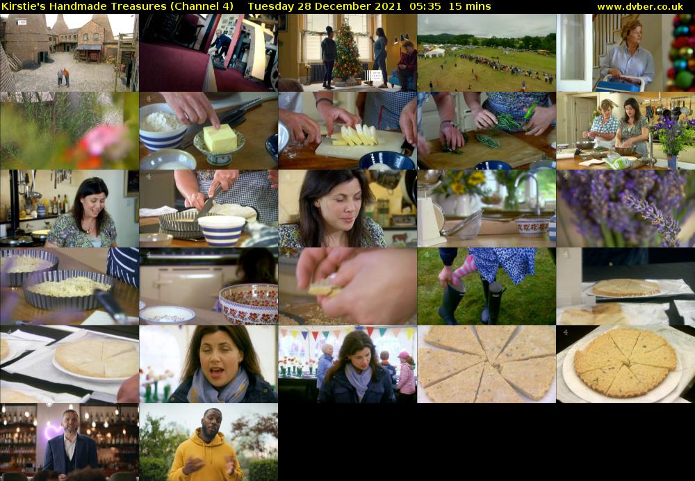 Kirstie's Handmade Treasures (Channel 4) Tuesday 28 December 2021 05:35 - 05:50