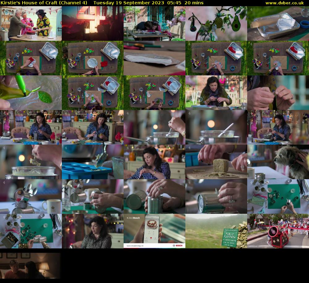 Kirstie's House of Craft (Channel 4) Tuesday 19 September 2023 05:45 - 06:05