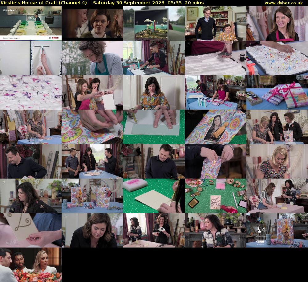 Kirstie's House of Craft (Channel 4) Saturday 30 September 2023 05:35 - 05:55