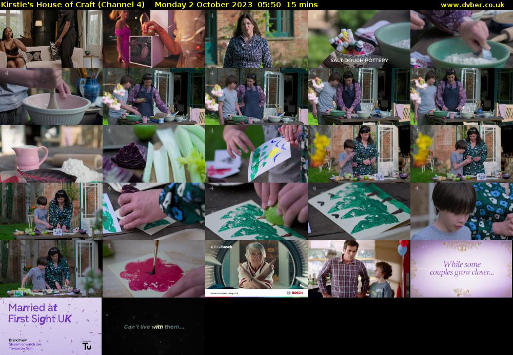 Kirstie's House of Craft (Channel 4) Monday 2 October 2023 05:50 - 06:05