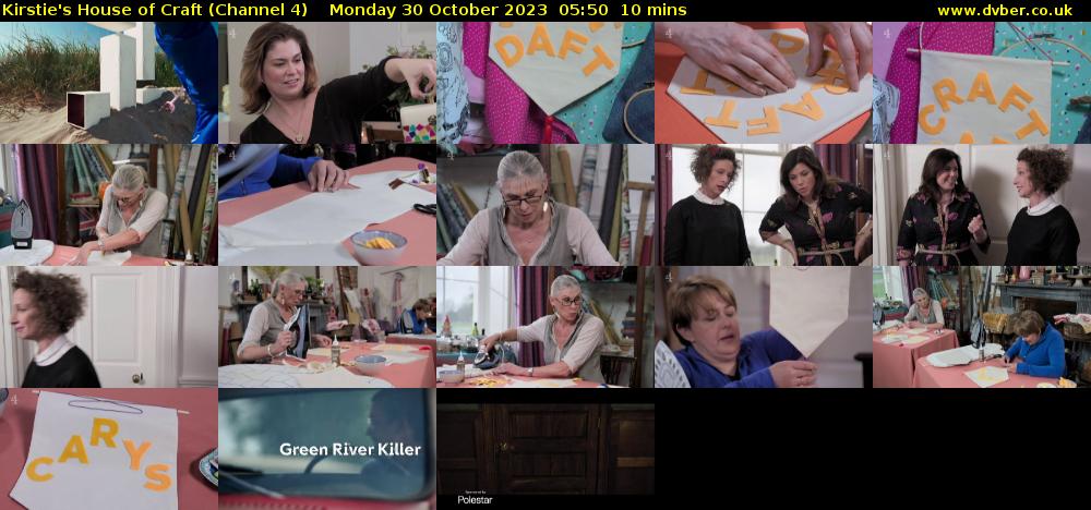 Kirstie's House of Craft (Channel 4) Monday 30 October 2023 05:50 - 06:00