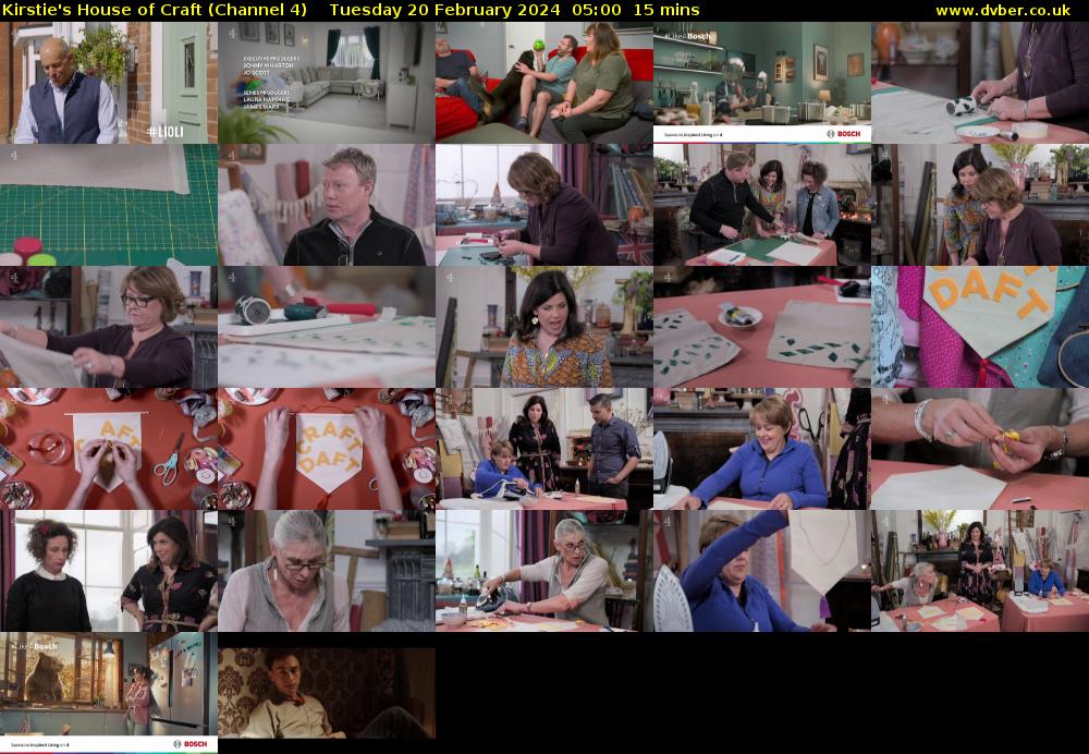 Kirstie's House of Craft (Channel 4) Tuesday 20 February 2024 05:00 - 05:15