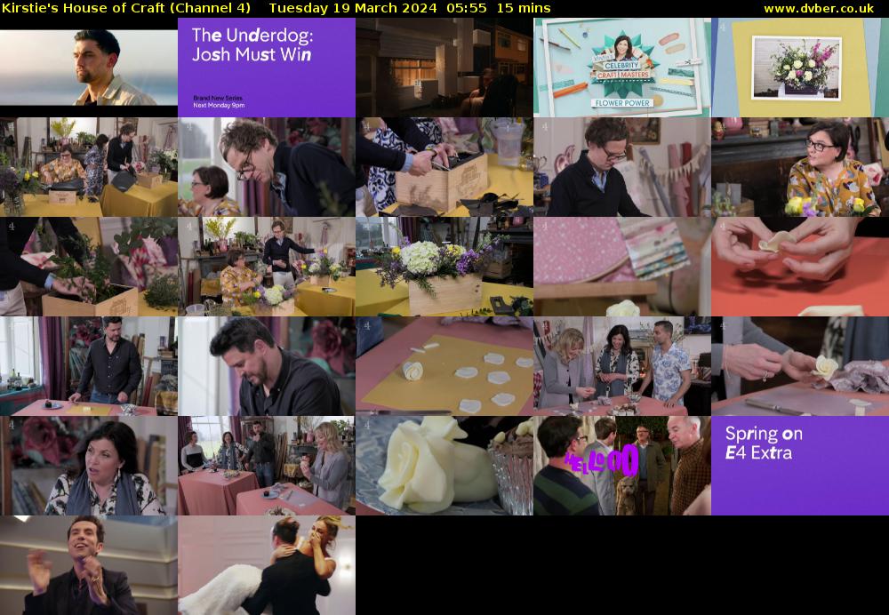 Kirstie's House of Craft (Channel 4) Tuesday 19 March 2024 05:55 - 06:10