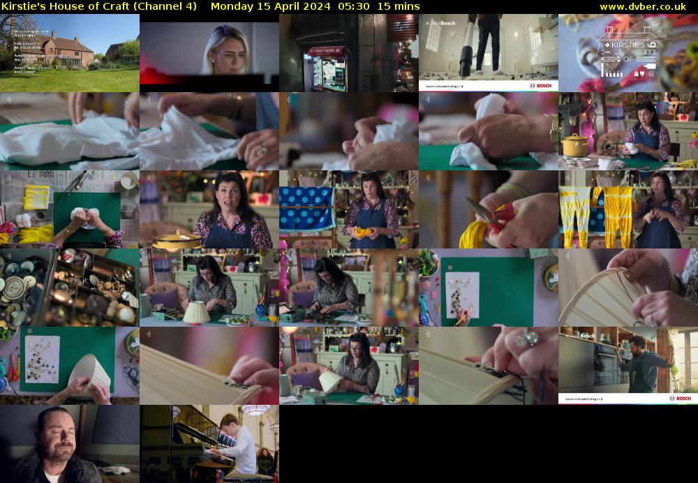 Kirstie's House of Craft (Channel 4) Monday 15 April 2024 05:30 - 05:45