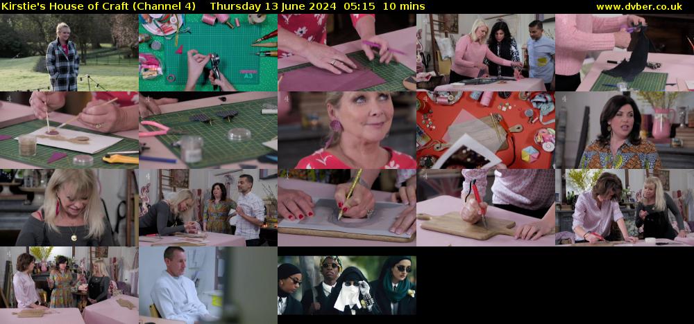 Kirstie's House of Craft (Channel 4) Thursday 13 June 2024 05:15 - 05:25