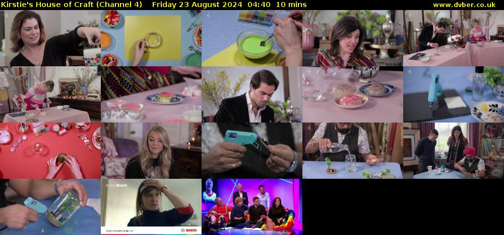 Kirstie's House of Craft (Channel 4) Friday 23 August 2024 04:40 - 04:50