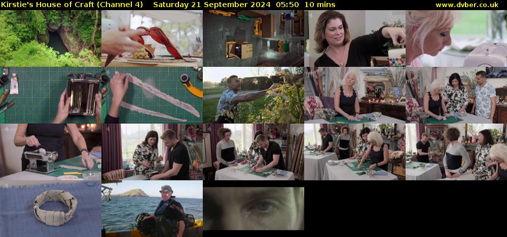 Kirstie's House of Craft (Channel 4) Saturday 21 September 2024 05:50 - 06:00