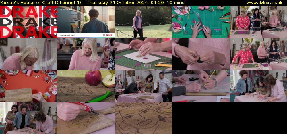 Kirstie's House of Craft (Channel 4) Thursday 24 October 2024 04:20 - 04:30