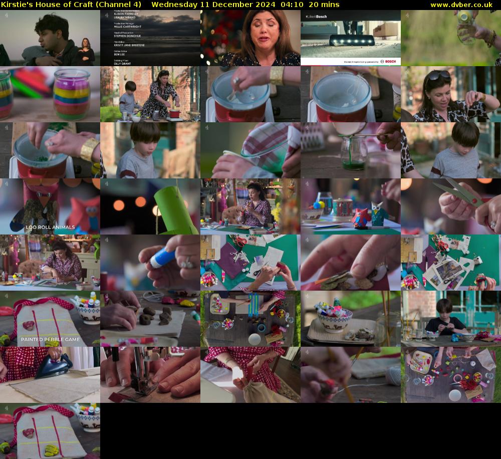 Kirstie's House of Craft (Channel 4) Wednesday 11 December 2024 04:10 - 04:30