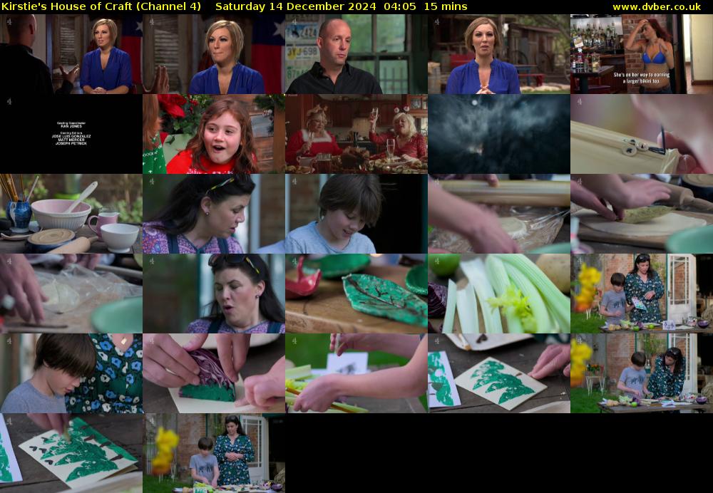 Kirstie's House of Craft (Channel 4) Saturday 14 December 2024 04:05 - 04:20