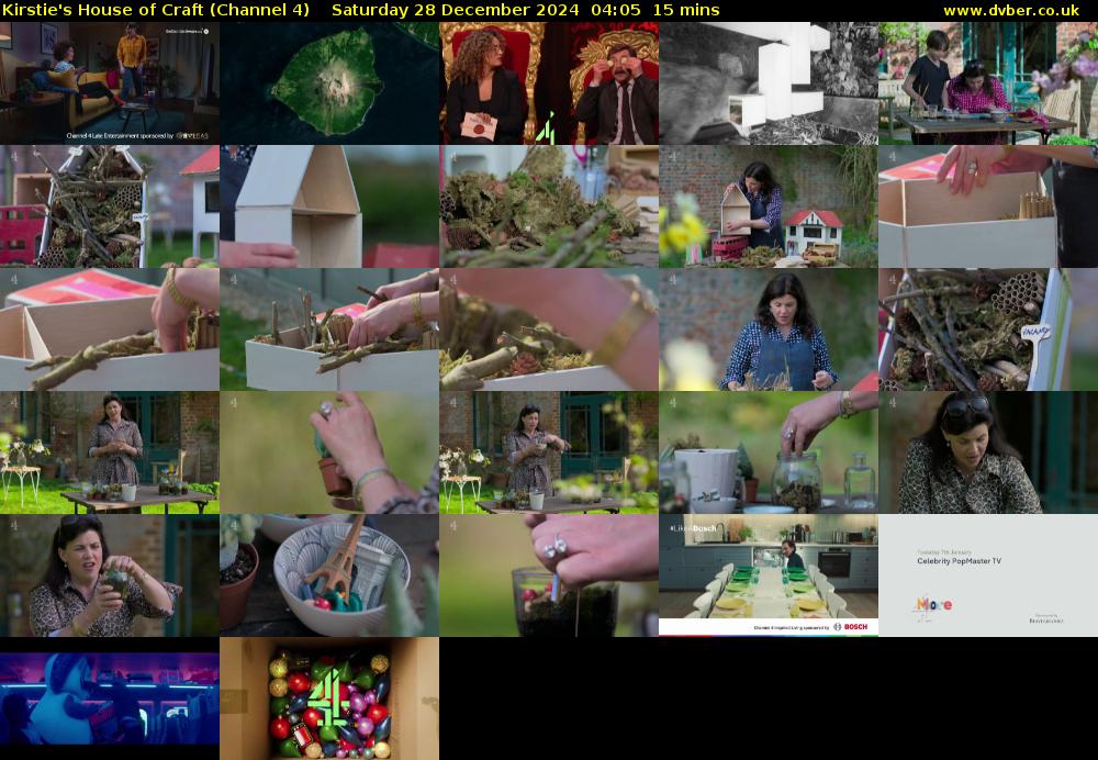 Kirstie's House of Craft (Channel 4) Saturday 28 December 2024 04:05 - 04:20