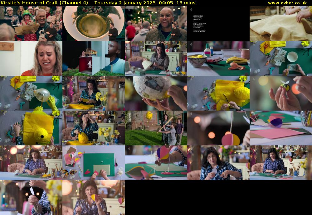 Kirstie's House of Craft (Channel 4) Thursday 2 January 2025 04:05 - 04:20