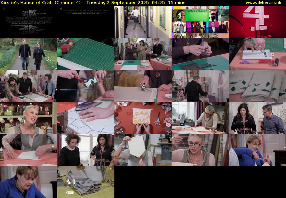 Kirstie's House of Craft (Channel 4) Tuesday 2 September 2025 04:25 - 04:40