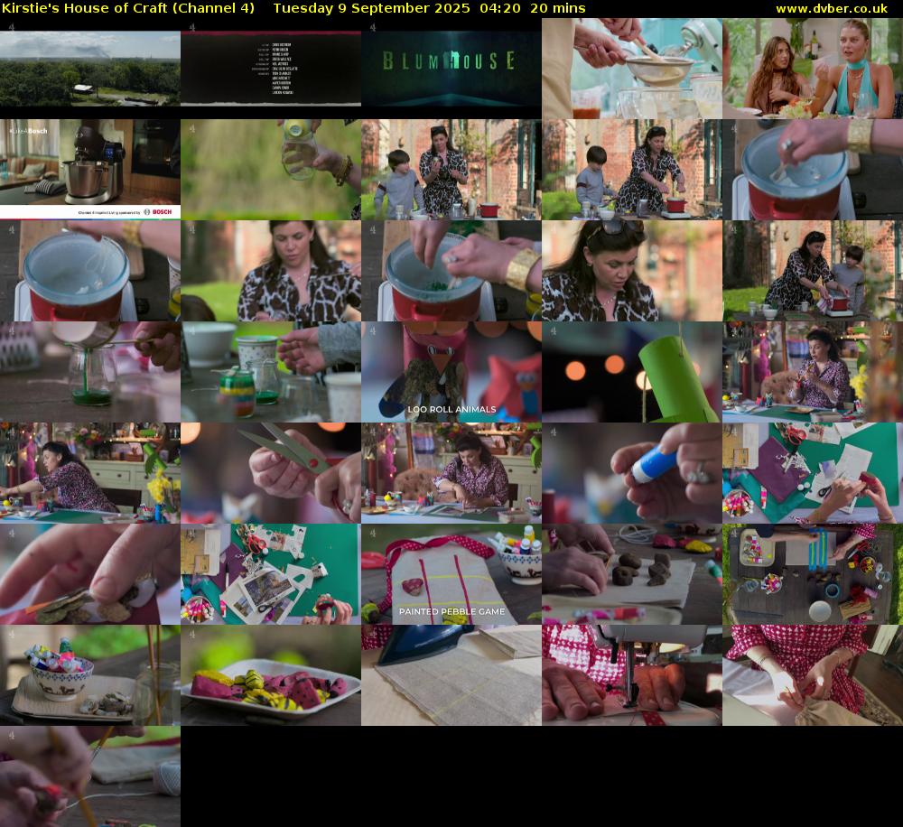 Kirstie's House of Craft (Channel 4) Tuesday 9 September 2025 04:20 - 04:40