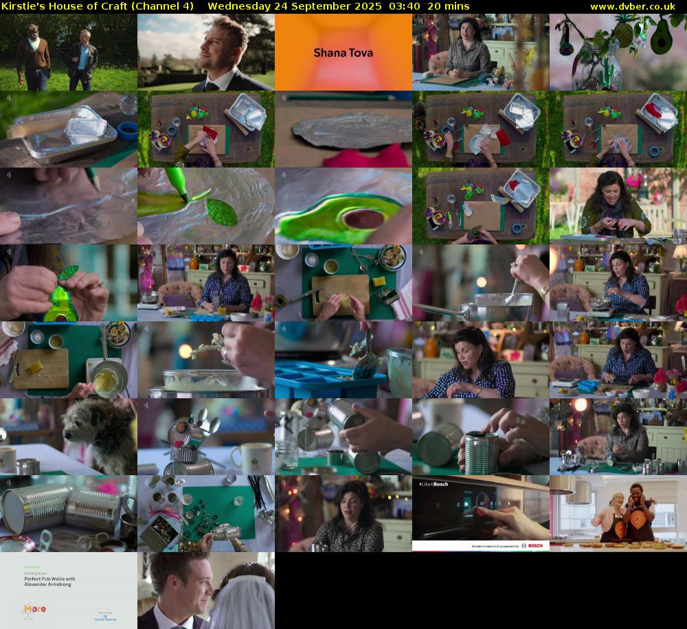 Kirstie's House of Craft (Channel 4) Wednesday 24 September 2025 03:40 - 04:00