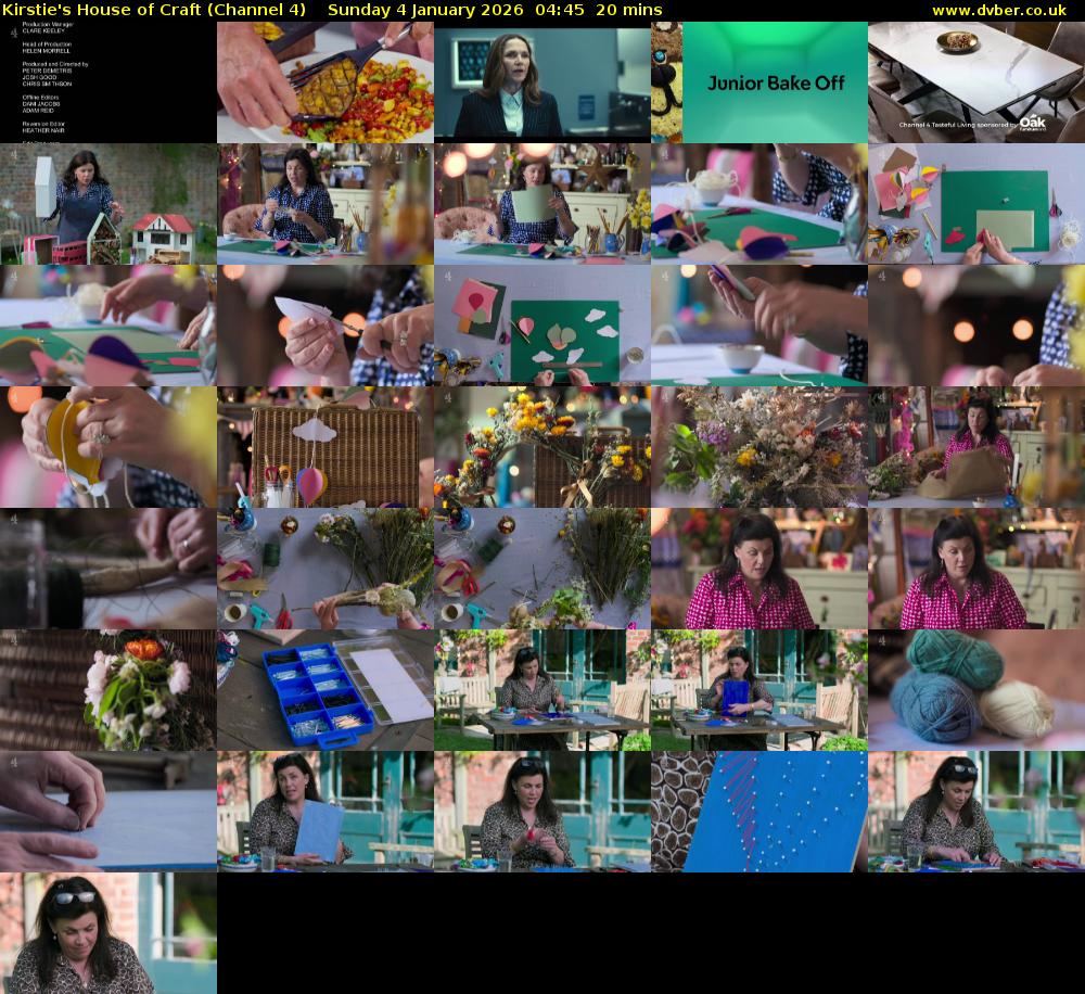 Kirstie's House of Craft (Channel 4) Sunday 4 January 2026 04:45 - 05:05