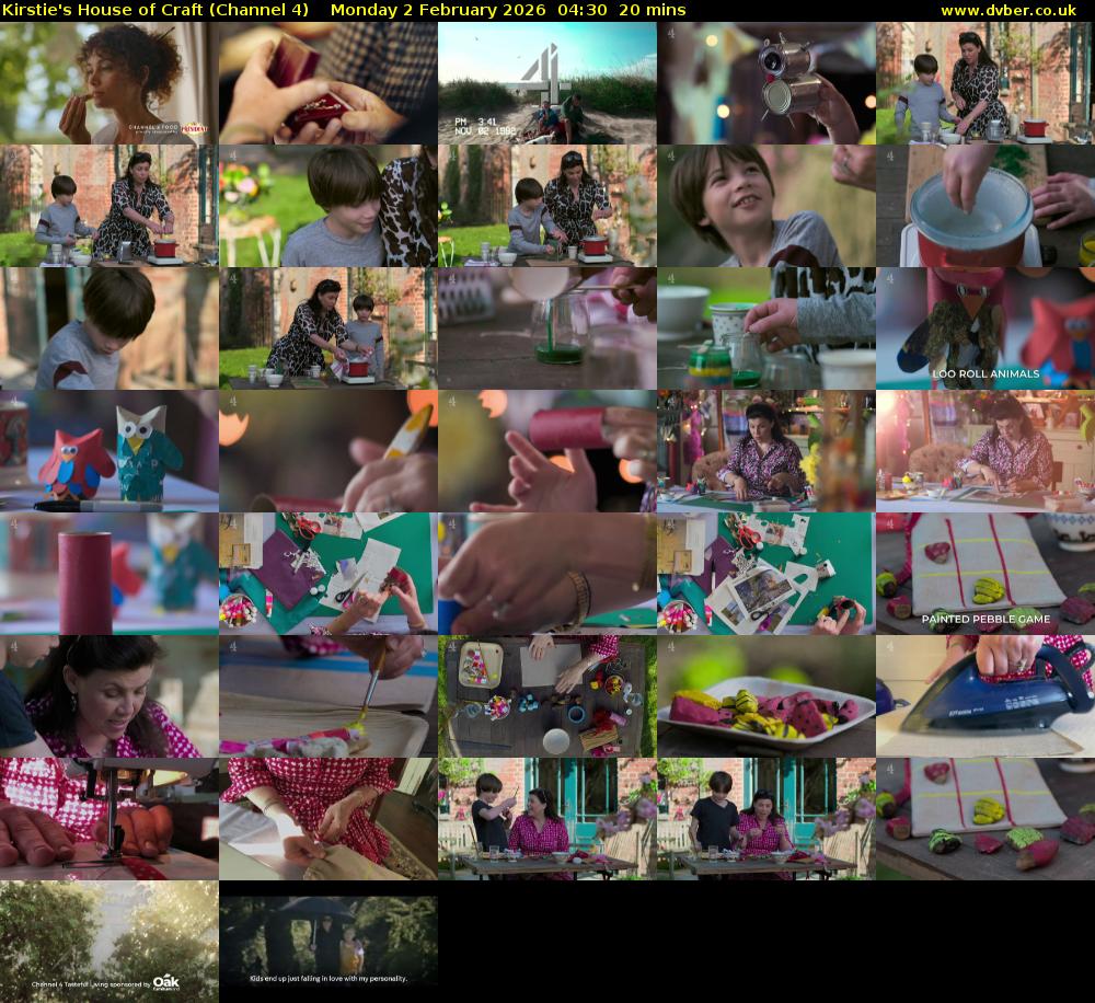 Kirstie's House of Craft (Channel 4) Monday 2 February 2026 04:30 - 04:50