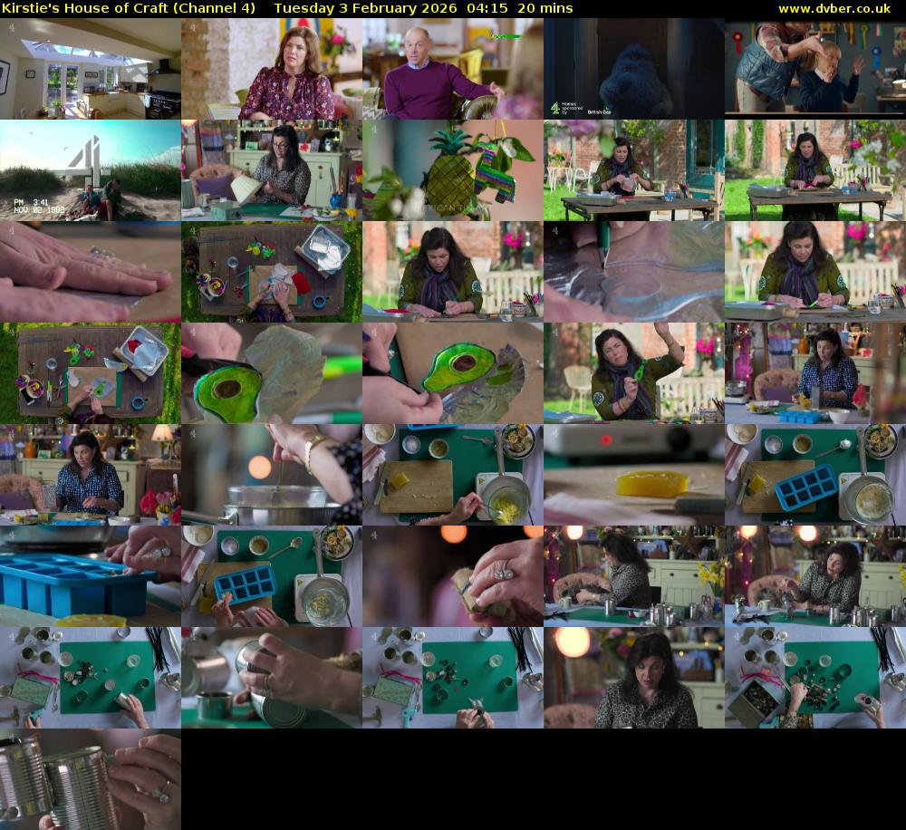 Kirstie's House of Craft (Channel 4) Tuesday 3 February 2026 04:15 - 04:35
