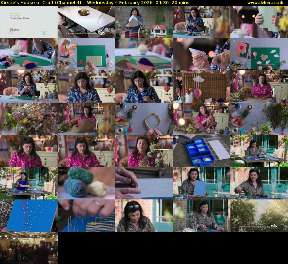 Kirstie's House of Craft (Channel 4) Wednesday 4 February 2026 04:30 - 04:50