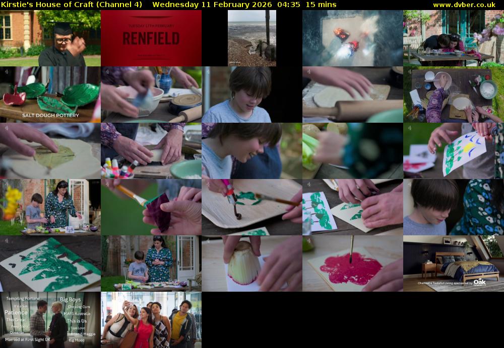 Kirstie's House of Craft (Channel 4) Wednesday 11 February 2026 04:35 - 04:50