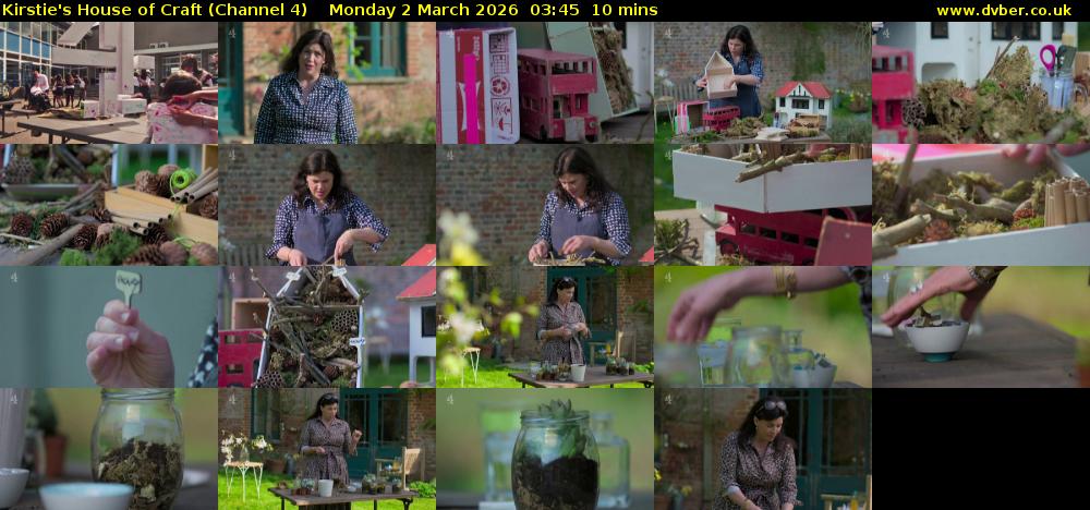 Kirstie's House of Craft (Channel 4) Monday 2 March 2026 03:45 - 03:55