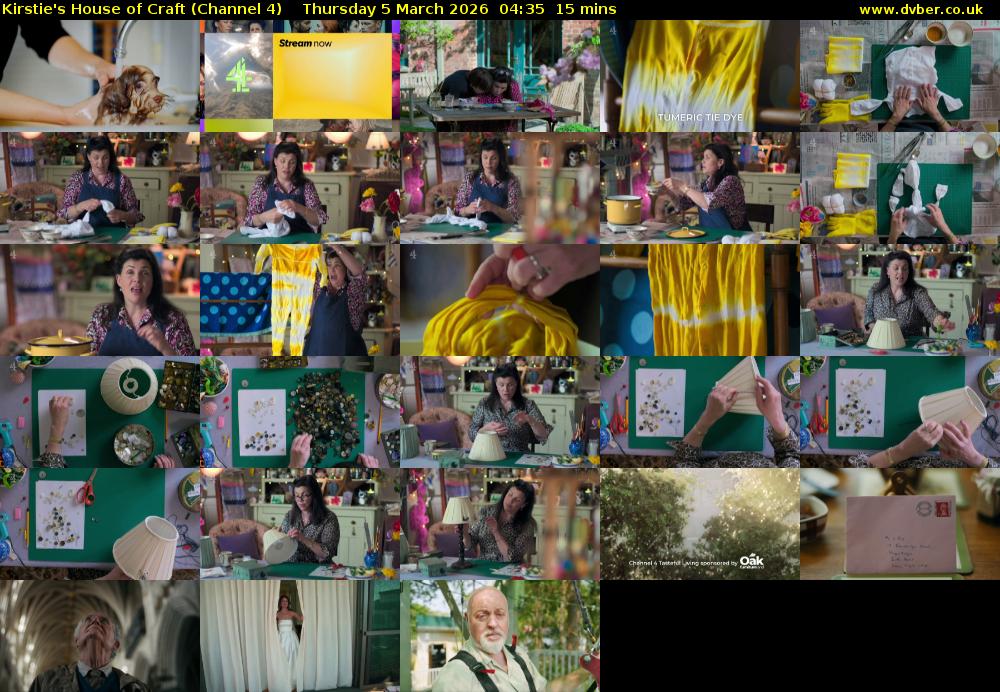 Kirstie's House of Craft (Channel 4) Thursday 5 March 2026 04:35 - 04:50