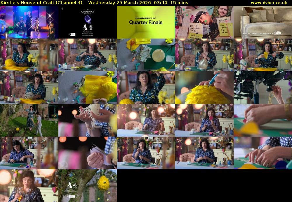 Kirstie's House of Craft (Channel 4) Wednesday 25 March 2026 03:40 - 03:55