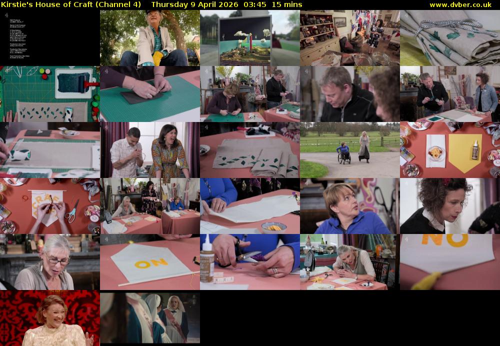 Kirstie's House of Craft (Channel 4) Thursday 9 April 2026 03:45 - 04:00