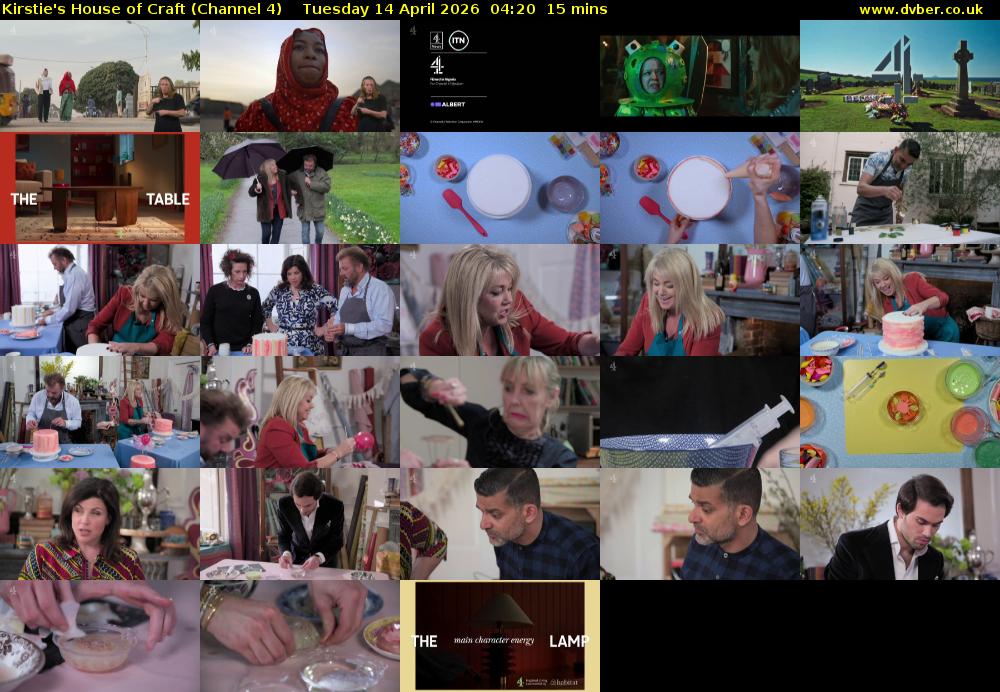 Kirstie's House of Craft (Channel 4) Tuesday 14 April 2026 04:20 - 04:35